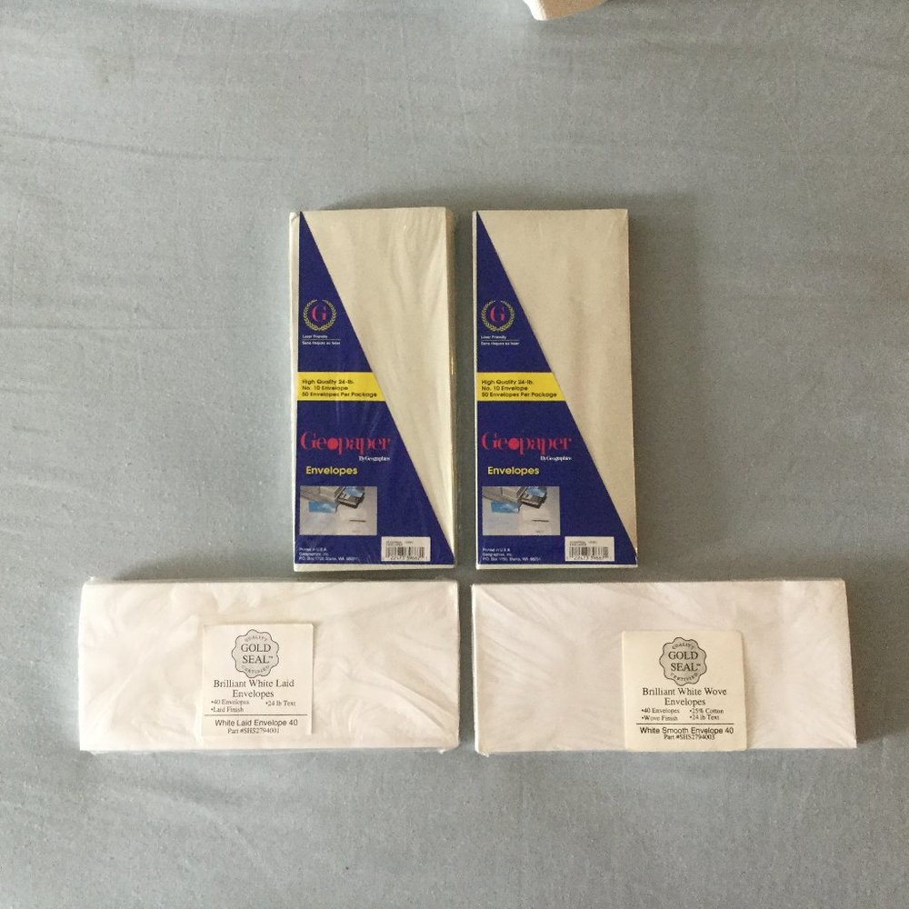 Vintage NEW Envelope Bundle Gold Seal Geopaper